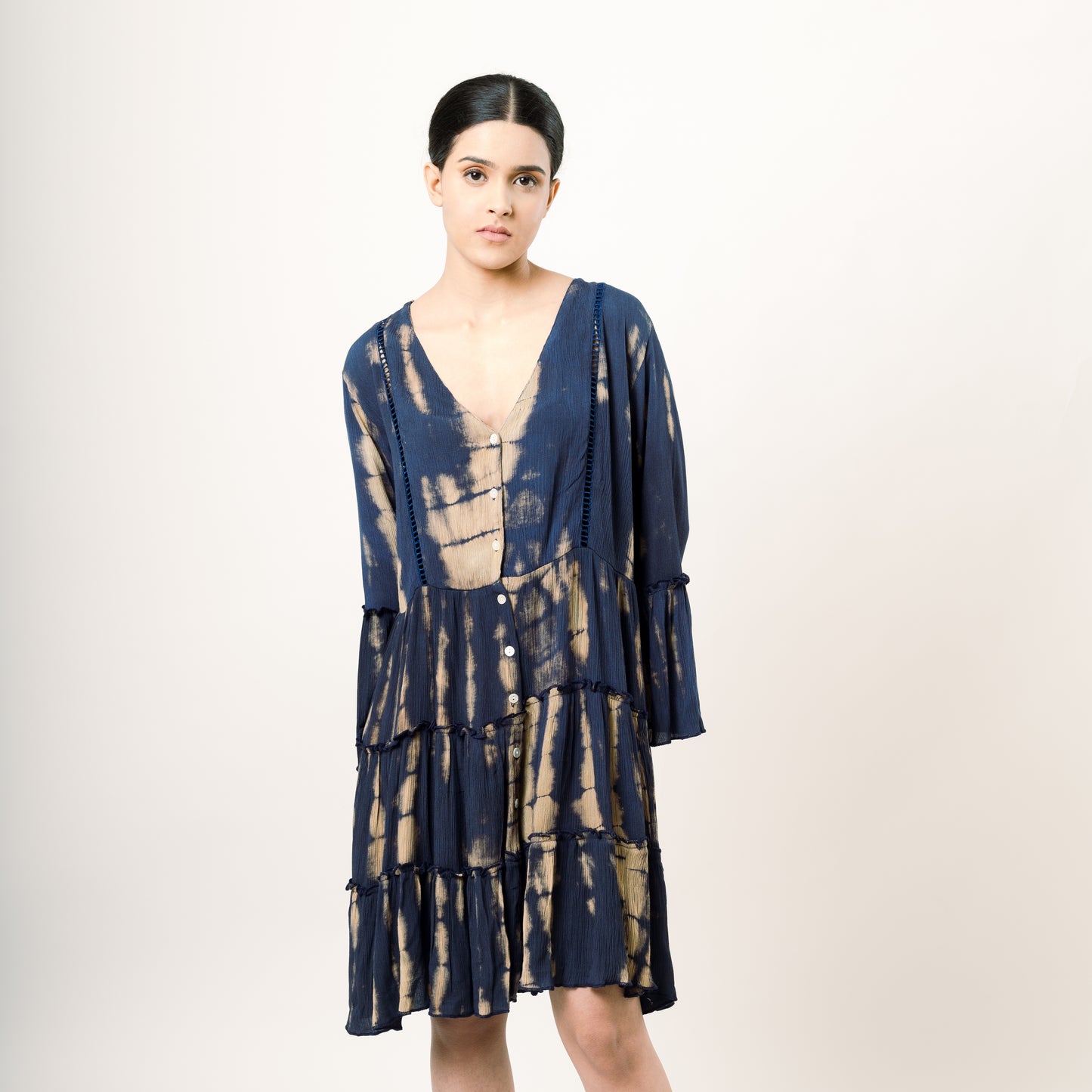 TIERED SHIRT DRESS