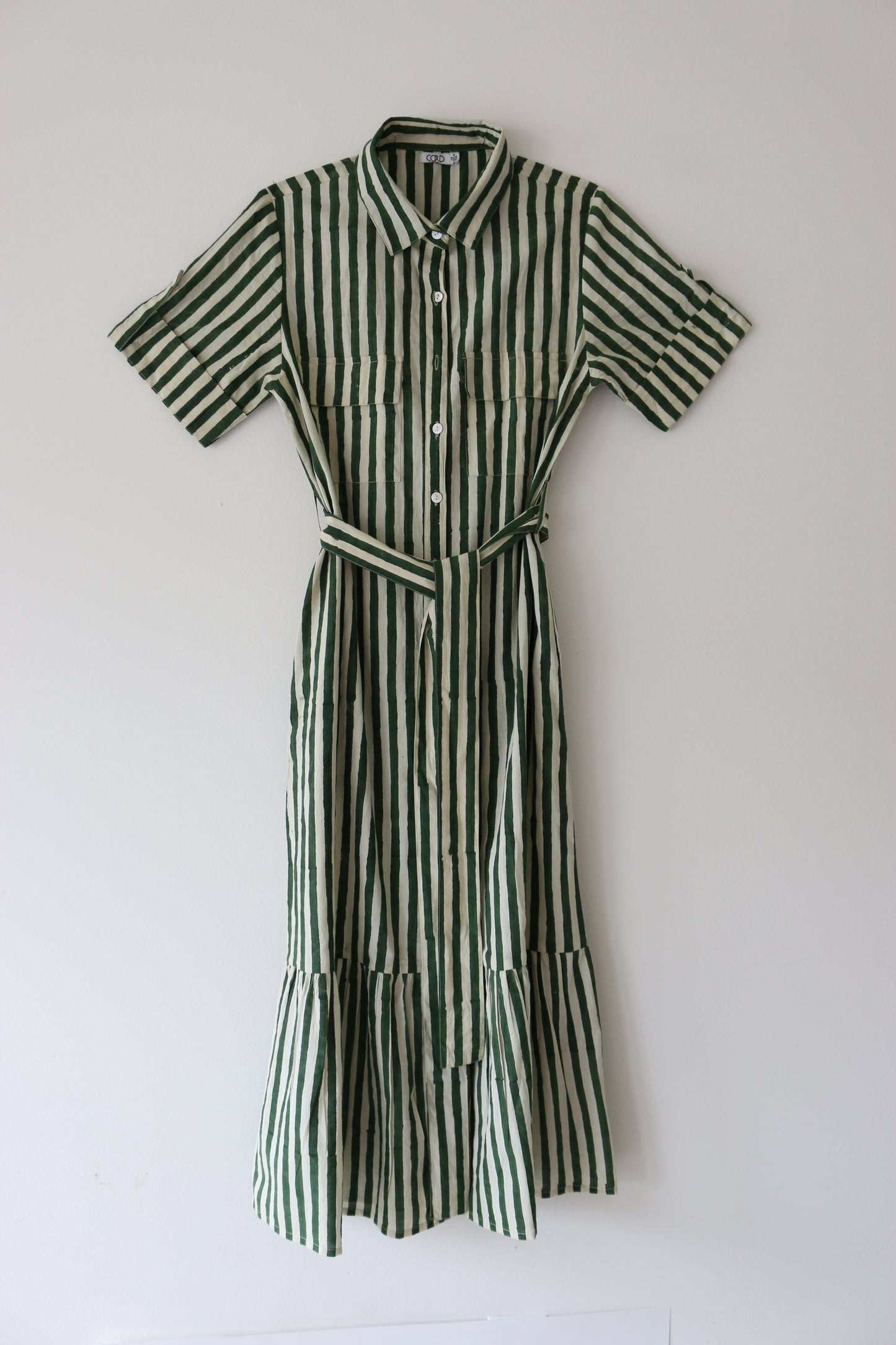 Green Striped Midi Dress