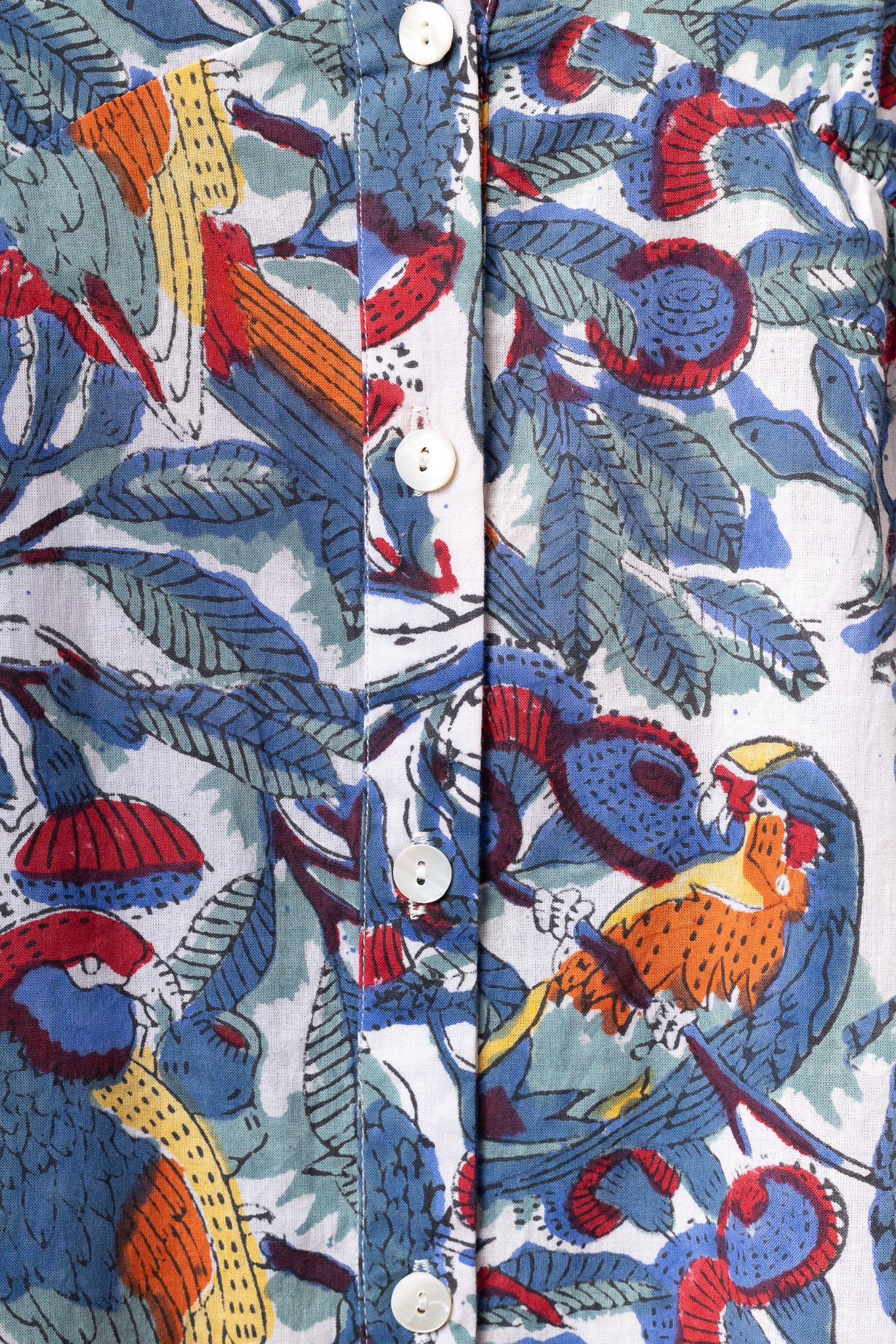 Macaw Buttoned Mini Dress