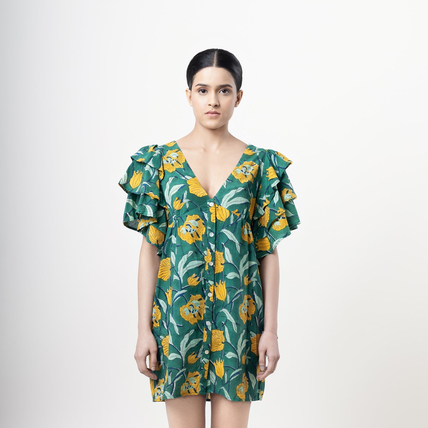 Poppy Button Mini Dress