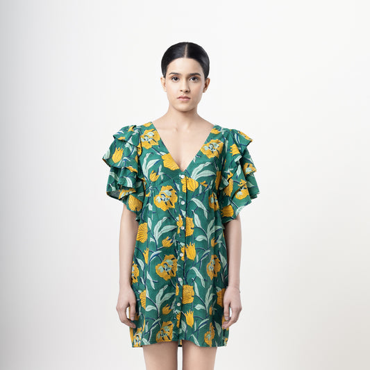 Poppy Button Mini Dress