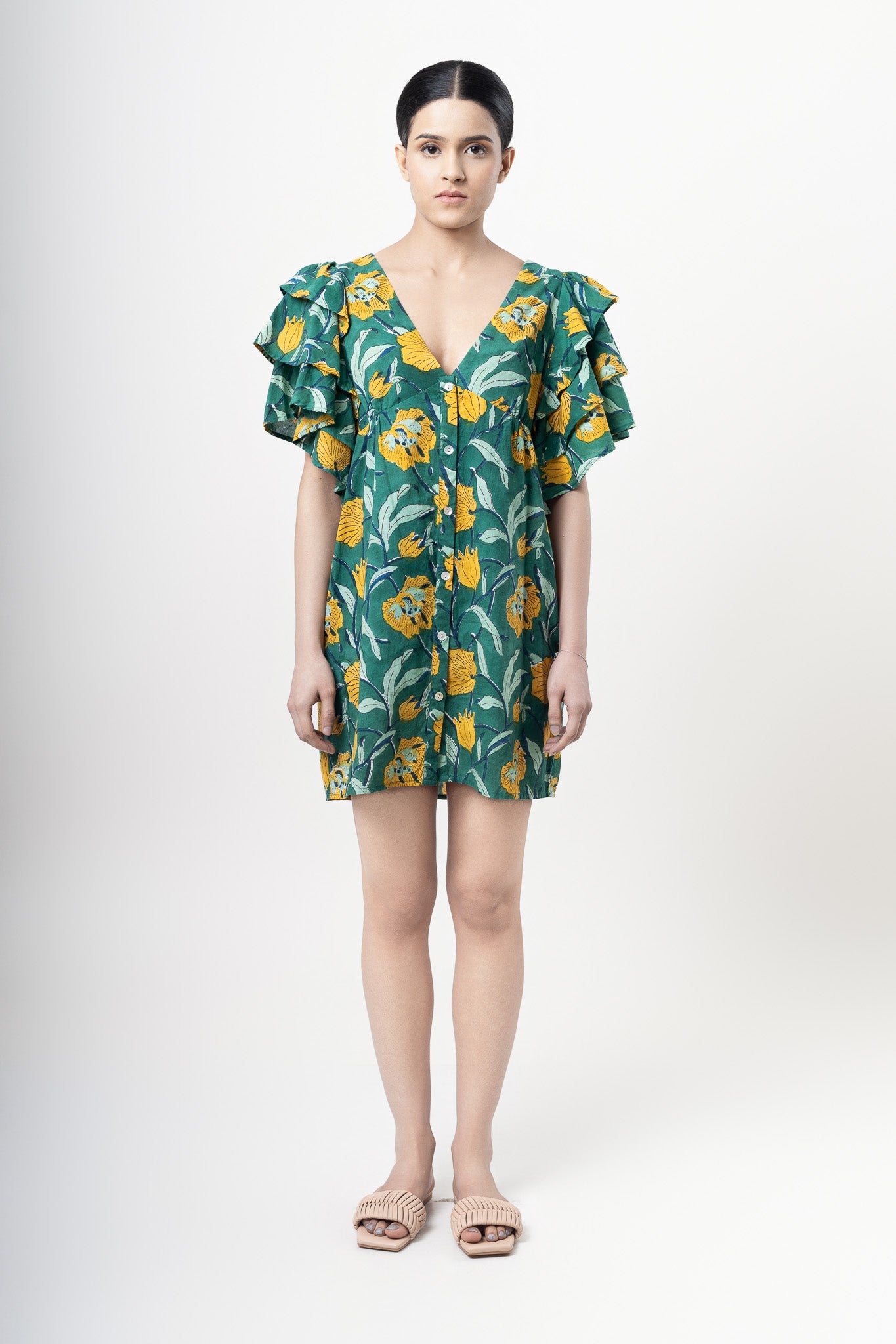 Poppy Button Mini Dress