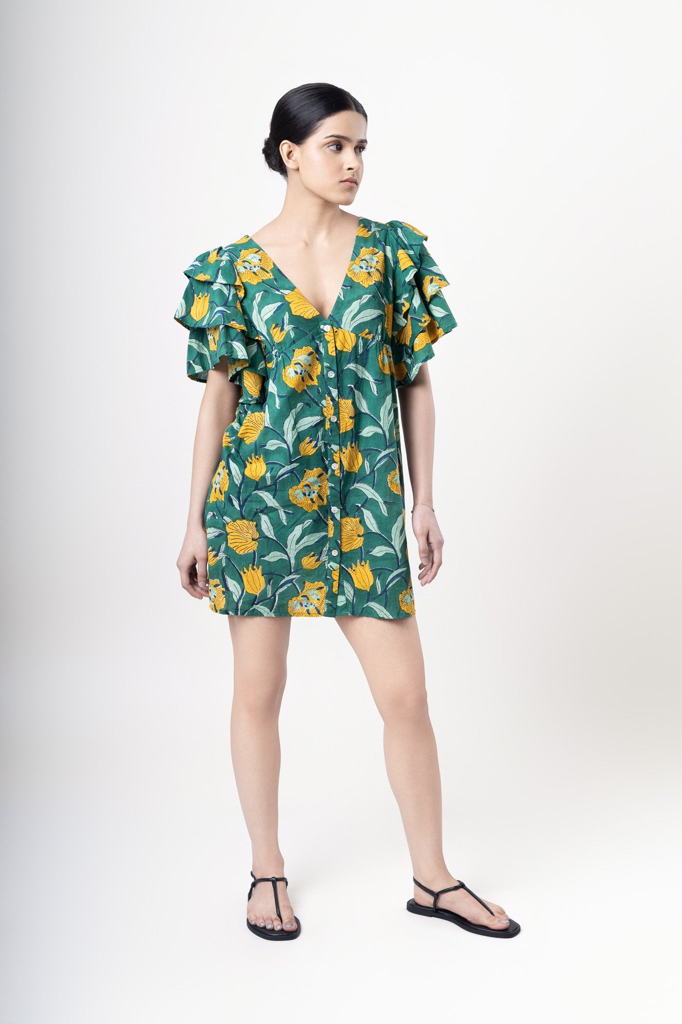 Poppy Button Mini Dress