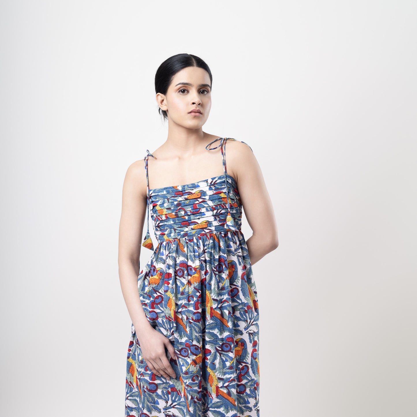 Macaw Tie-up Maxi Dress