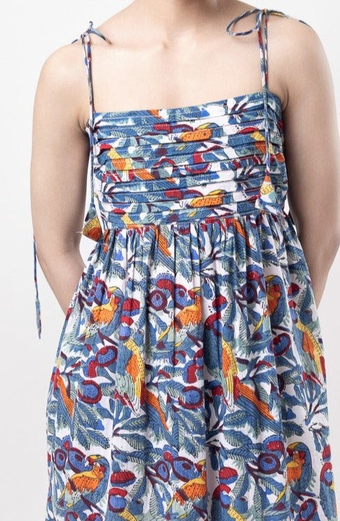 Macaw Tie-up Maxi Dress