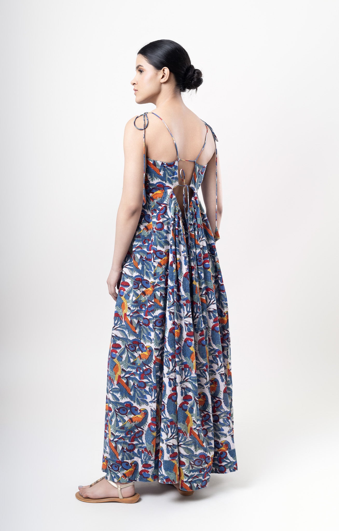 Macaw Tie-up Maxi Dress