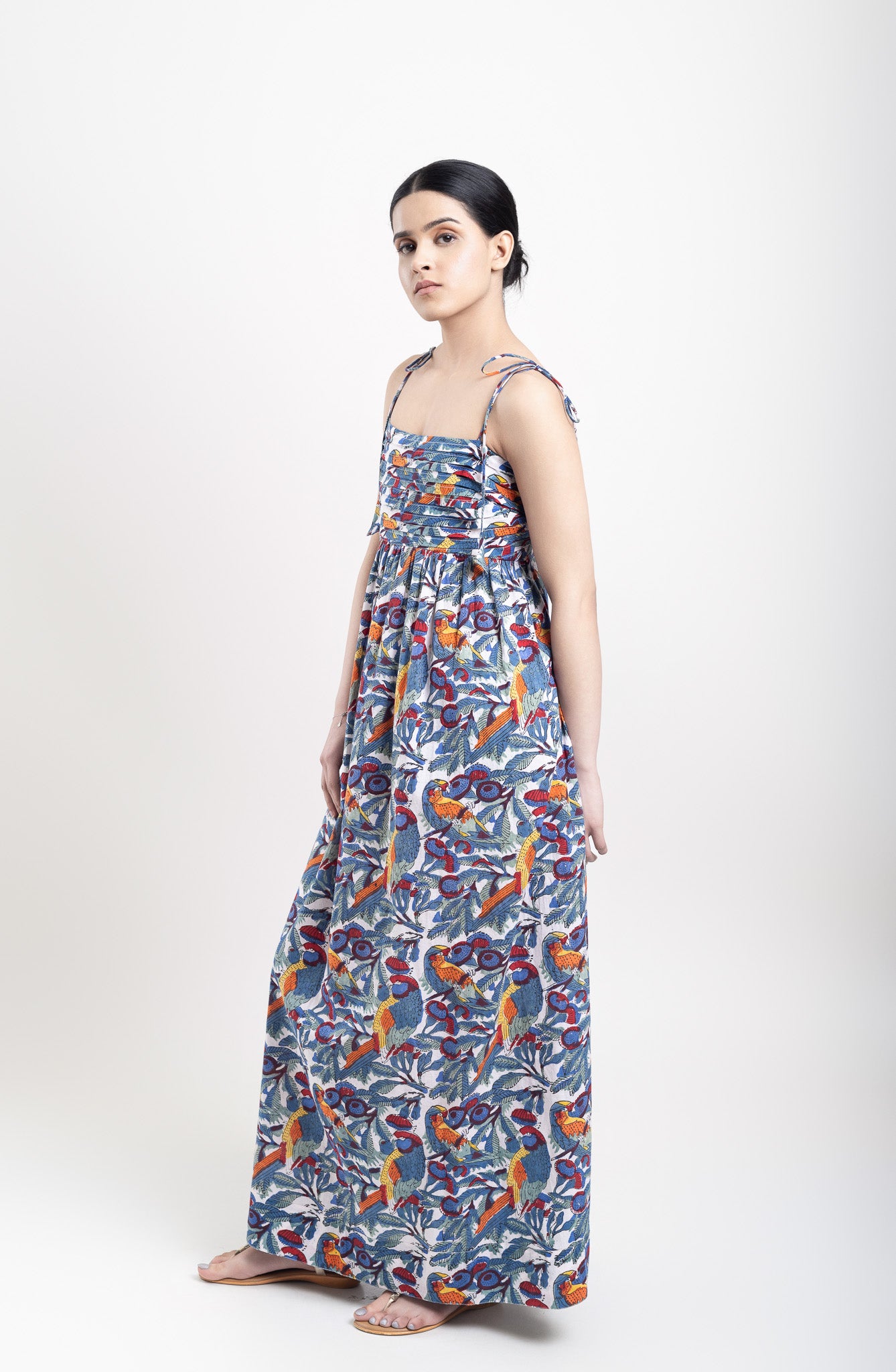 Macaw Tie-up Maxi Dress